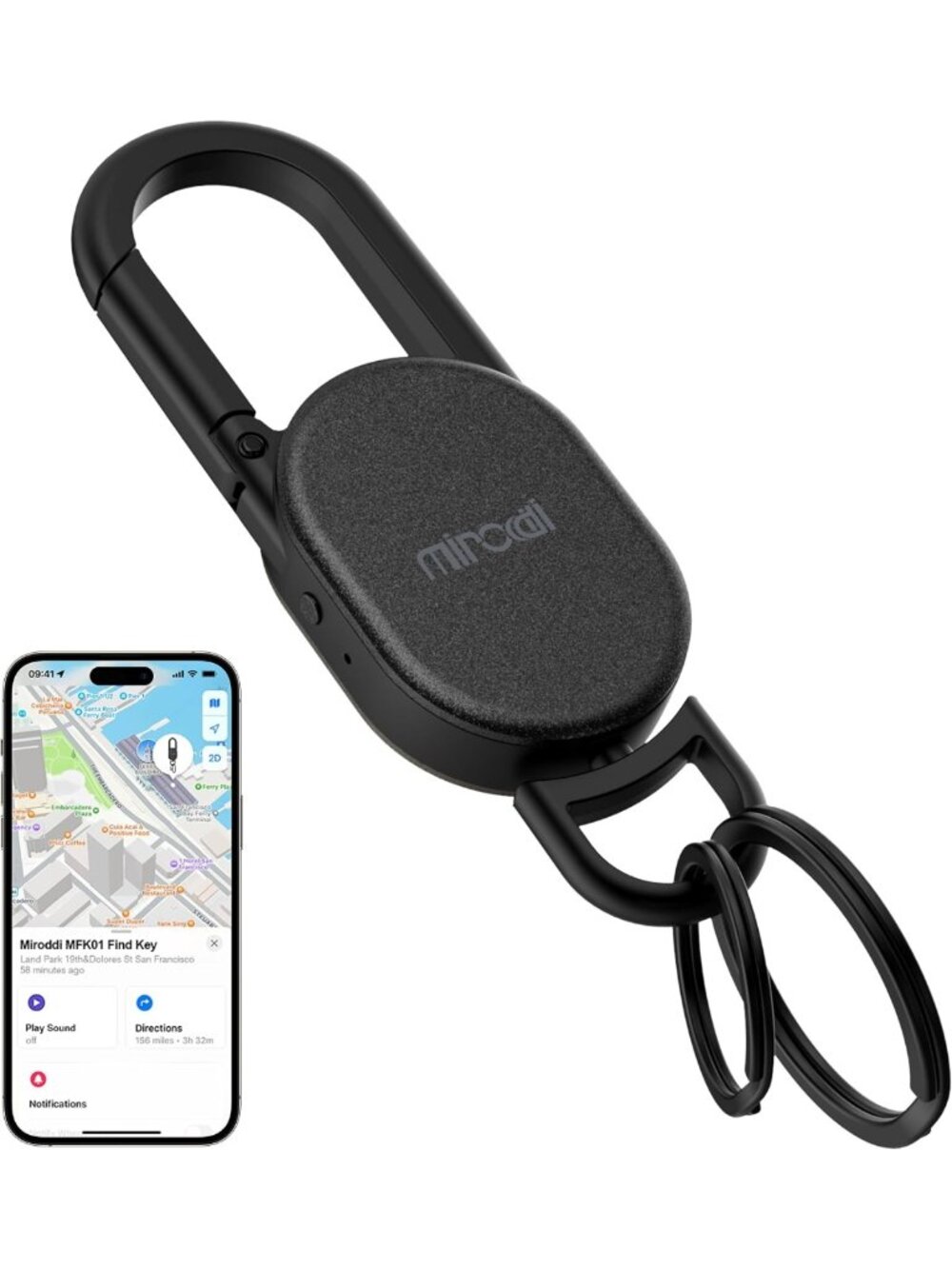 GPS Keychain Tracker for Apple Find My - Smart Car Key Finder Accessory
